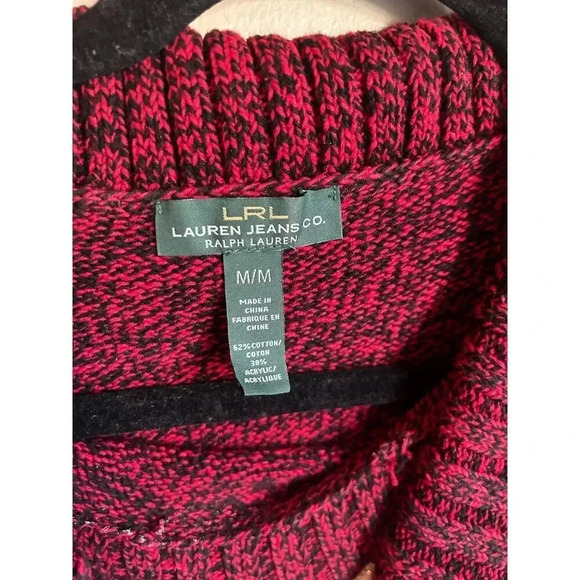 Ralph Lauren Pink and Black Speckled Cowl Neck Sweater, Size M - Picture 2 of 4